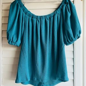 Anthropologie teal blue top